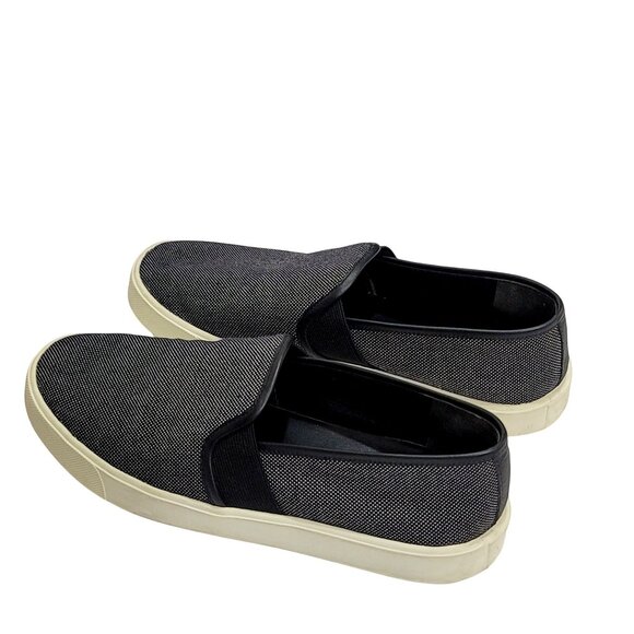 Vince Preston Black Textured Leather Trim Slip On Sneakers US 5 EU 35 - Picture 7 of 11